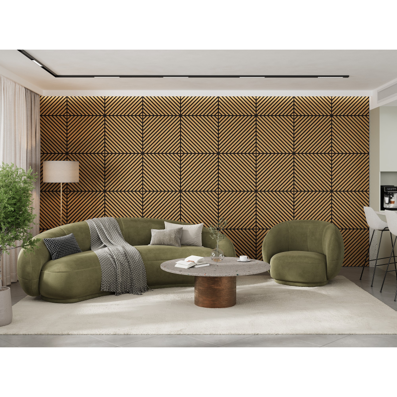 Mexen Lam-B Wall Slats 275 x 30 cm, 4 mm HDF Board, Technical Veneer, Sand Oak - S100-275307-3015-001