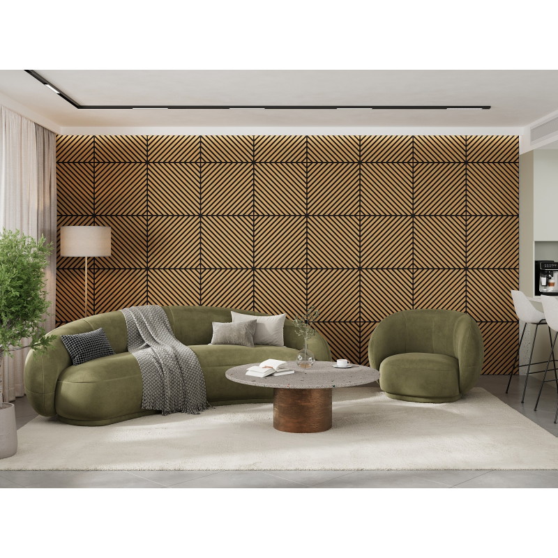 Mexen Linea 39 acoustic wall panel 60 x 60 cm (4 pieces), 9 mm felt, technical veneer, Classic Oak - S110-60607-39-041