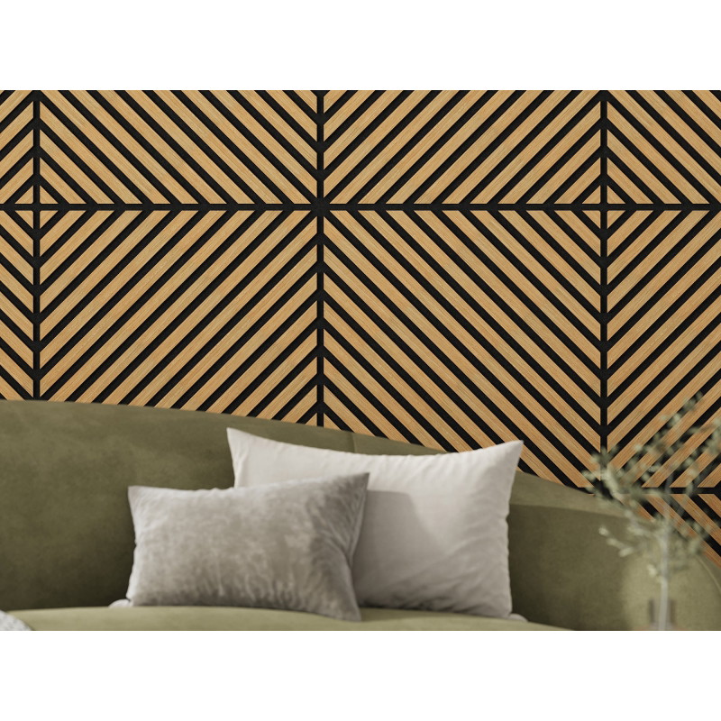 Mexen Linea 39 acoustic wall panel 60 x 60 cm (4 pieces), 9 mm felt, technical veneer, Classic Oak - S110-60607-39-041