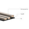 Mexen Lam-B Wall Slats 275 x 30 cm, 4 mm HDF Board, Technical Veneer, Sand Oak - S100-275307-3015-001
