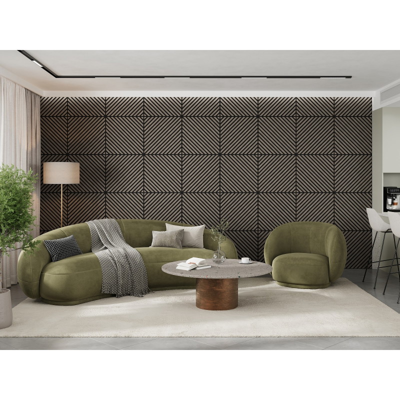 Mexen Linea 39 acoustic wall panel 60 x 60 cm (4 pcs), 9 mm felt, technical veneer, Gray Oak - S110-60607-39-043