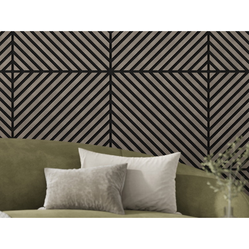 Mexen Linea 39 acoustic wall panel 60 x 60 cm (4 pcs), 9 mm felt, technical veneer, Gray Oak - S110-60607-39-043