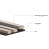 Mexen Linea 39 acoustic wall panel 60 x 60 cm (4 pcs), 9 mm felt, technical veneer, Gray Oak - S110-60607-39-043