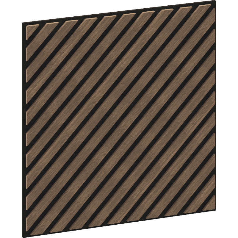 Mexen Linea 39 acoustic wall panel 60 x 60 cm (4pcs), 9 mm felt, technical veneer, Dark Walnut - S110-60607-39-044