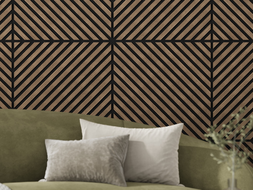 Mexen Linea 39 acoustic wall panel 60 x 60 cm (4pcs), 9 mm felt, technical veneer, Dark Walnut - S110-60607-39-044