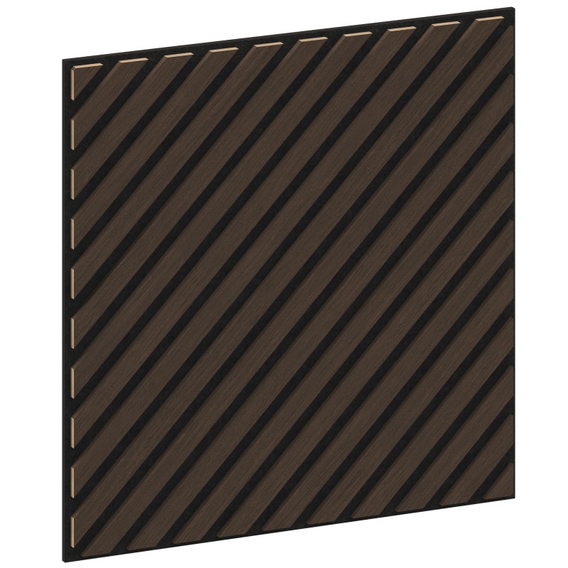 Mexen Linea 39 acoustic wall panel 60 x 60 cm (4pcs), 9 mm felt, technical veneer, Mocca Oak - S110-60607-39-045