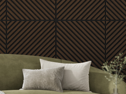 Mexen Linea 39 acoustic wall panel 60 x 60 cm (4pcs), 9 mm felt, technical veneer, Mocca Oak - S110-60607-39-045