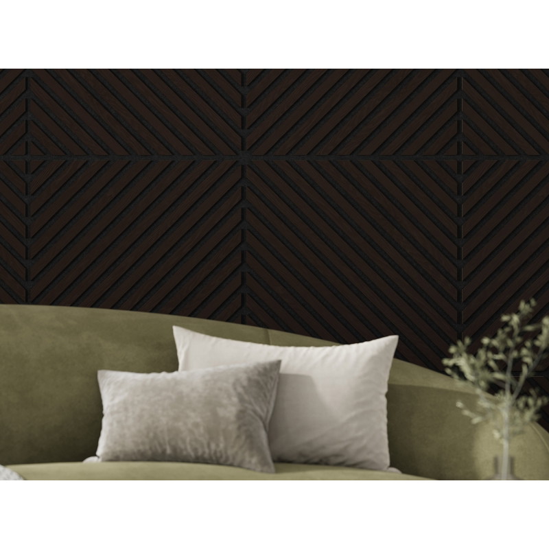 Mexen Linea 39 acoustic wall panel 60 x 60 cm (4 pcs), 9 mm felt, technical veneer, Black Oak - S110-60607-39-046