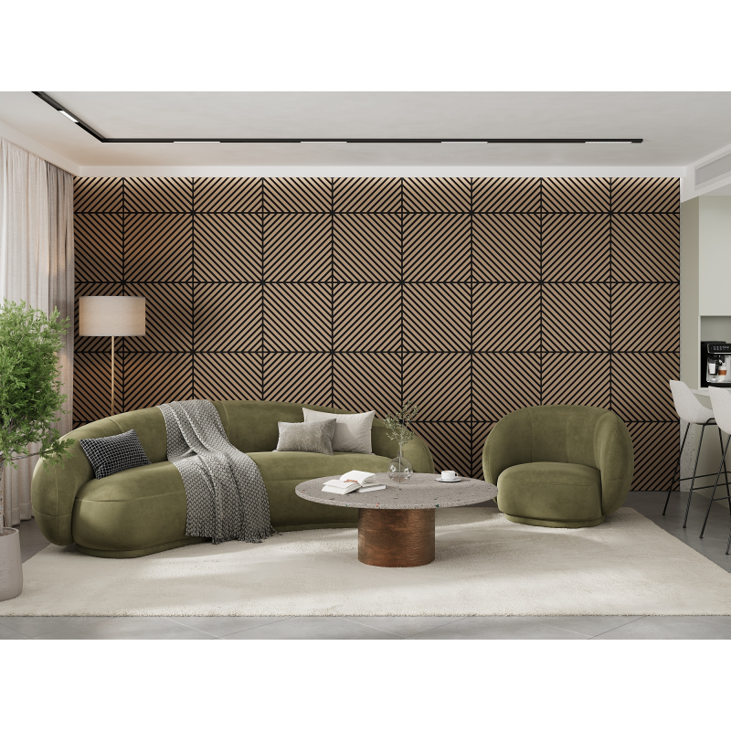 Mexen Lam-B Wall Slats 275 x 30 cm, 4 mm HDF Board, Technical Veneer, Sand Oak - S100-275307-3015-001