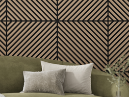 Mexen Linea 39 acoustic wall panel 60 x 60 cm (4 pcs), 9 mm felt, technical veneer, Light Walnut - S110-60607-39-047
