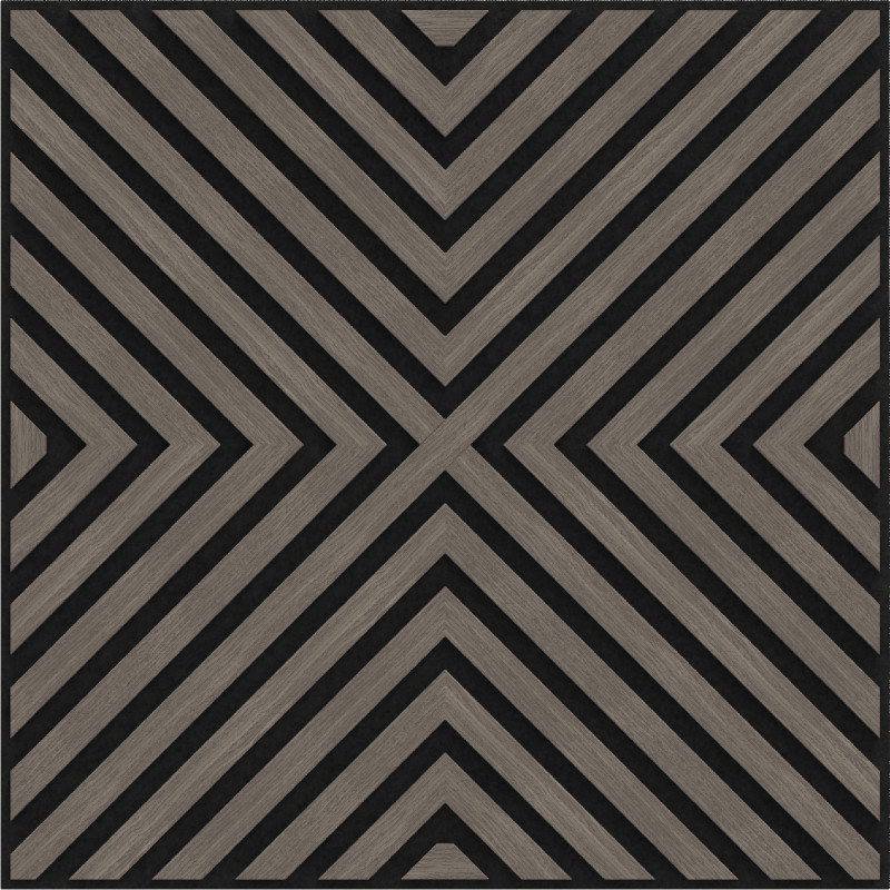Mexen Linea 01 acoustic wall panel 60 x 60 cm (4 pcs), 9 mm felt, technical veneer, Gray Oak - S110-60607-01-043