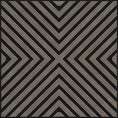 Mexen Linea 01 acoustic wall panel 60 x 60 cm (4 pcs), 9 mm felt, technical veneer, Gray Oak - S110-60607-01-043