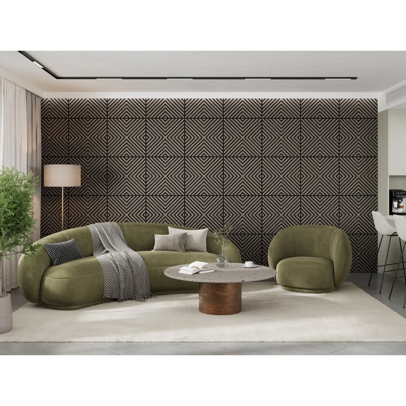 Mexen Linea 01 acoustic wall panel 60 x 60 cm (4 pcs), 9 mm felt, technical veneer, Gray Oak - S110-60607-01-043