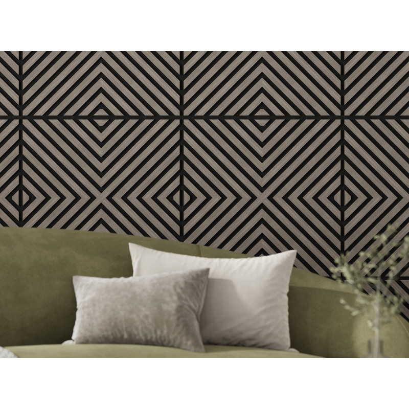 Mexen Linea 01 acoustic wall panel 60 x 60 cm (4 pcs), 9 mm felt, technical veneer, Gray Oak - S110-60607-01-043