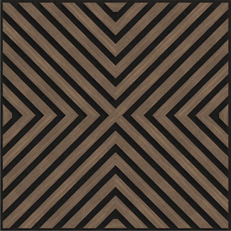 Mexen Linea 01 acoustic wall panel 60 x 60 cm (4pcs), 9 mm felt, technical veneer, Dark Walnut - S110-60607-01-044