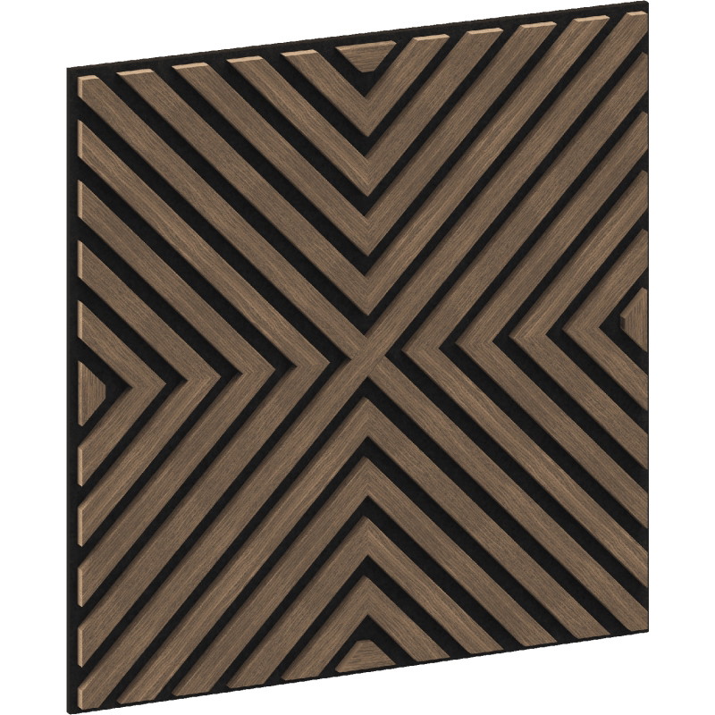 Mexen Linea 01 acoustic wall panel 60 x 60 cm (4pcs), 9 mm felt, technical veneer, Dark Walnut - S110-60607-01-044