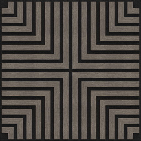 Mexen Linea 02 acoustic wall panel 60 x 60 cm (4 pcs), 9 mm felt, technical veneer, Gray Oak - S110-60607-02-043