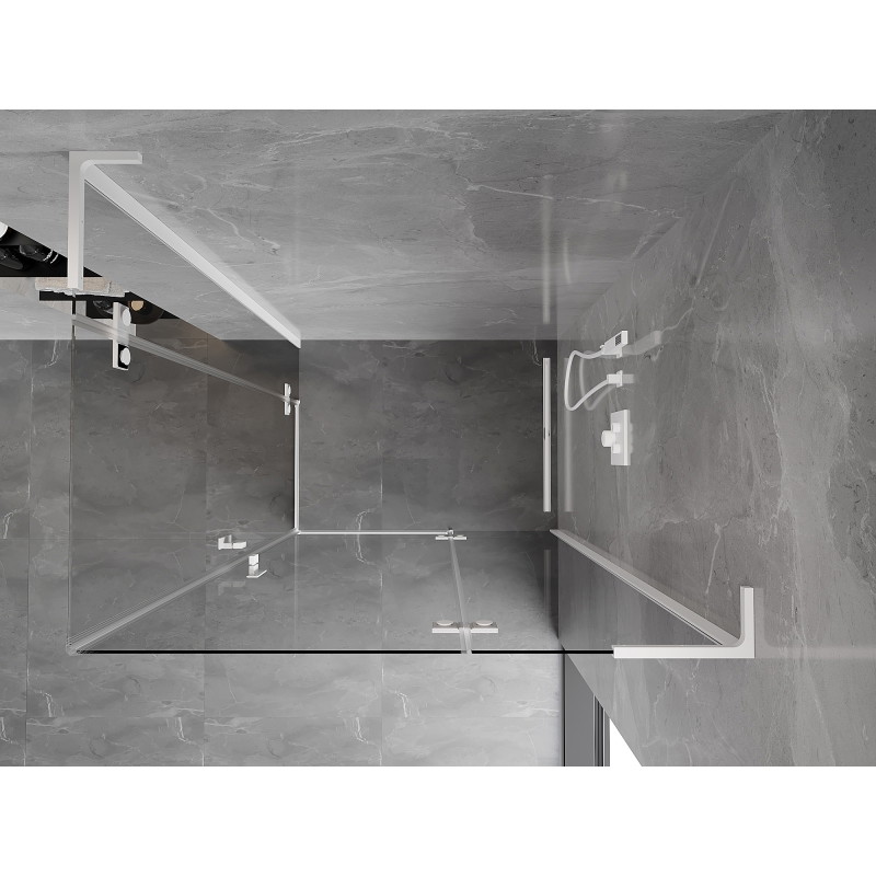 Mexen Mist-H L Duo Swing Shower Enclosure Right 70 x 90 cm, Transparent, White - 8A5L-070L-090P-20-00