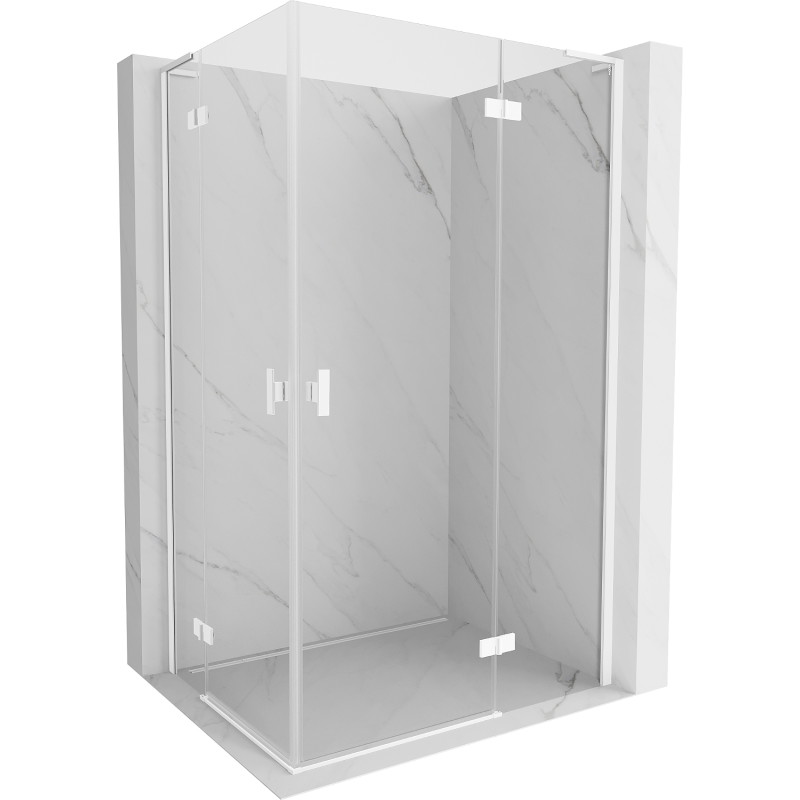 Mexen Mist-H L Duo Swing Shower Enclosure Right 70 x 90 cm, Transparent, White - 8A5L-070L-090P-20-00