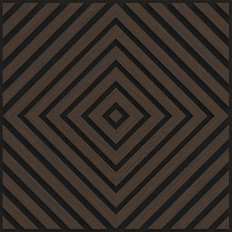 Mexen Linea 03 acoustic wall panel 60 x 60 cm (4pcs), 9 mm felt, technical veneer, Mocca Oak - S110-60607-03-045