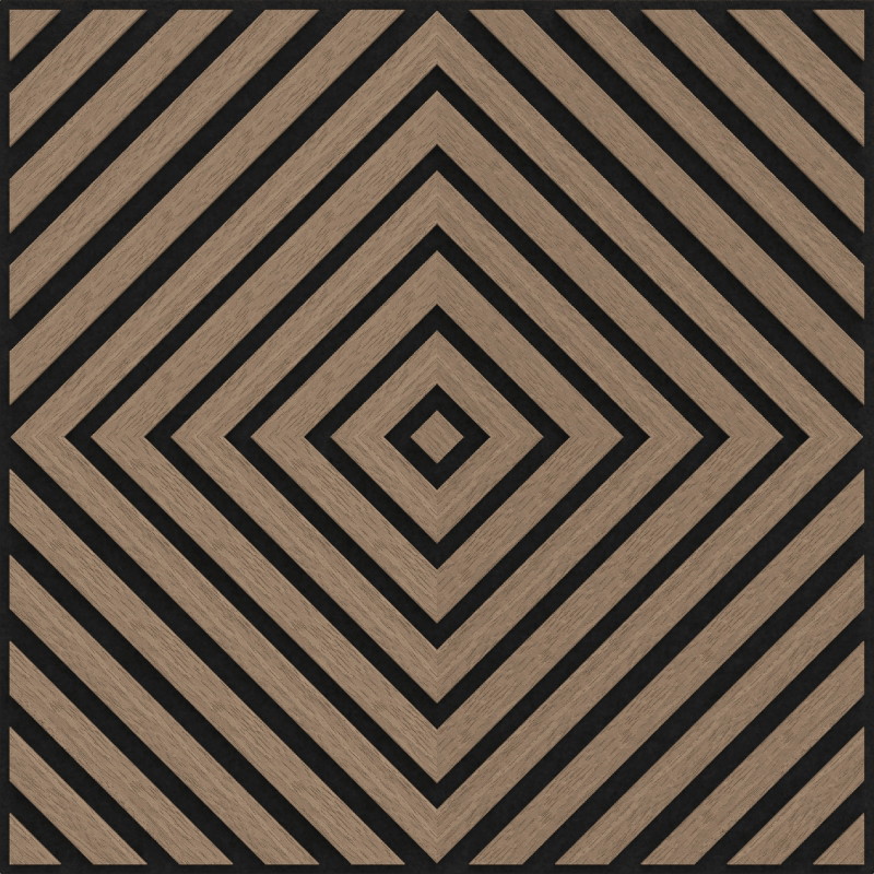 Mexen Linea 03 acoustic wall panel 60 x 60 cm (4 pieces), 9 mm felt, technical veneer, Light Walnut - S110-60607-03-047
