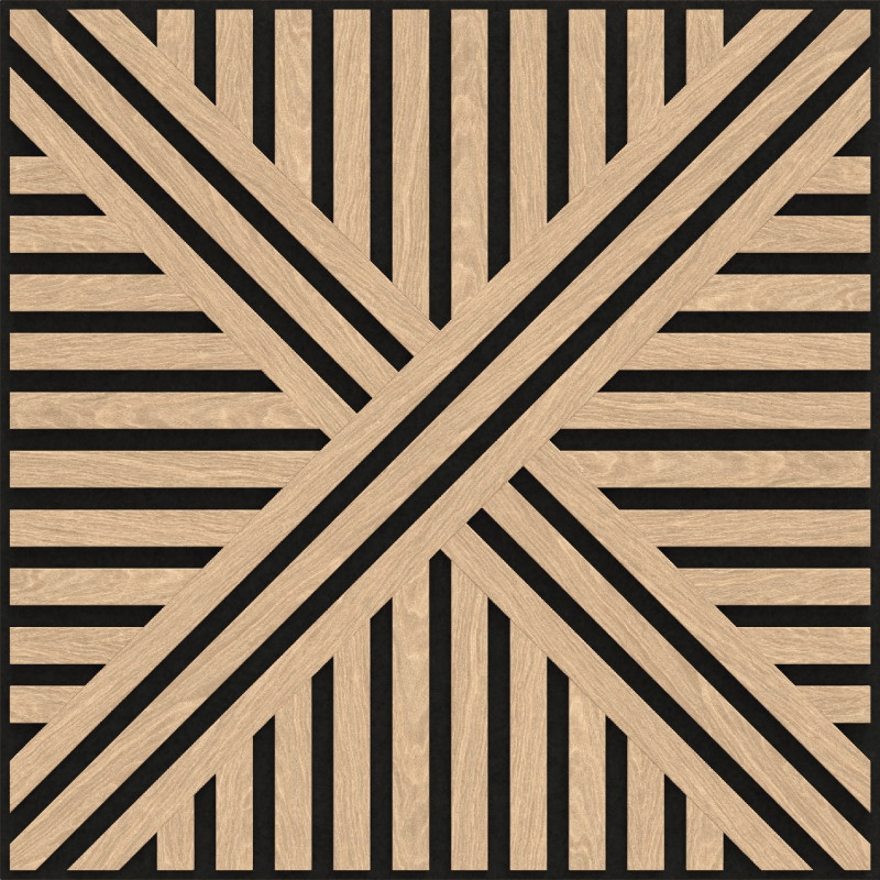 Mexen Linea 05 acoustic wall panel 60 x 60 cm (4pcs.), 9 mm felt, technical veneer, Bleached Oak - S110-60607-05-040