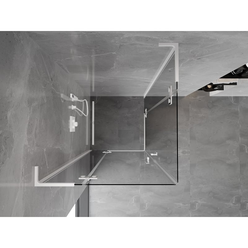 Mexen Mist-H L Duo hinged shower cabin 100 x 100 cm, transparent, white - 8A5L-100L-100P-20-00