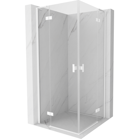Mexen Mist-H L Duo hinged shower cabin 100 x 100 cm, transparent, white - 8A5L-100L-100P-20-00