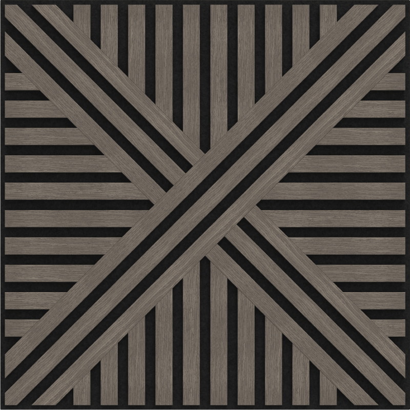 Mexen Linea 05 acoustic wall panel 60 x 60 cm (4 pcs.), 9 mm felt, technical veneer, Gray Oak - S110-60607-05-043
