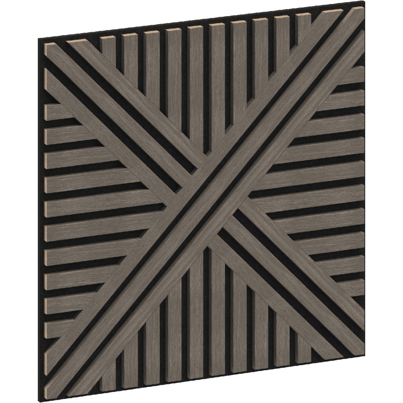 Mexen Linea 05 acoustic wall panel 60 x 60 cm (4 pcs.), 9 mm felt, technical veneer, Gray Oak - S110-60607-05-043