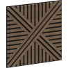 Mexen Linea 05 acoustic wall panel 60 x 60 cm (4 pcs), 9 mm felt, technical veneer, Dark Walnut - S110-60607-05-044