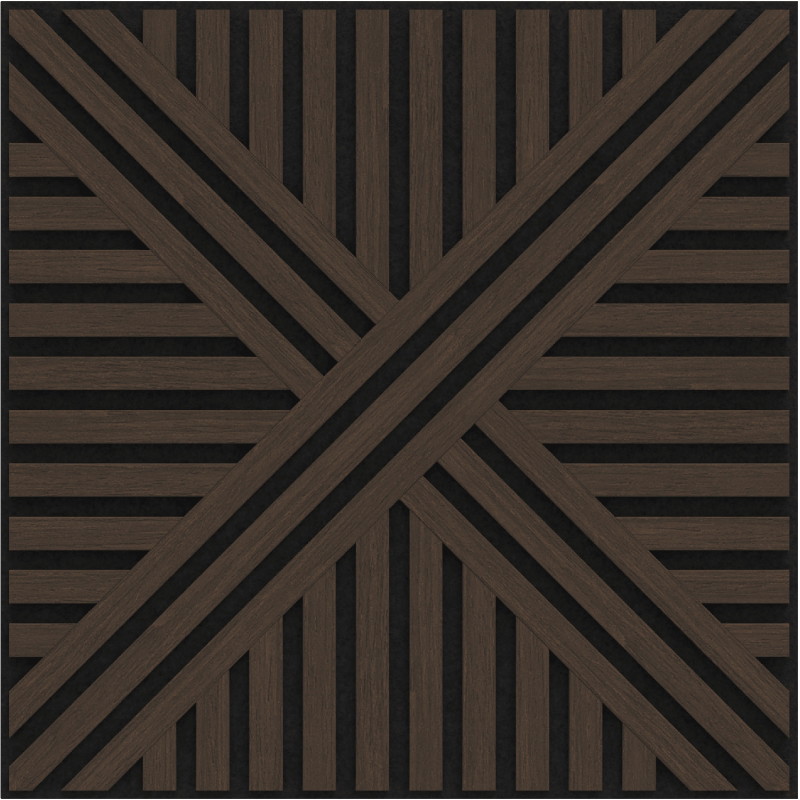 Mexen Linea 05 Acoustic Wall Panel 60 x 60 cm (4 pcs), 9 mm Felt, Technical Veneer, Mocca Oak - S110-60607-05-045