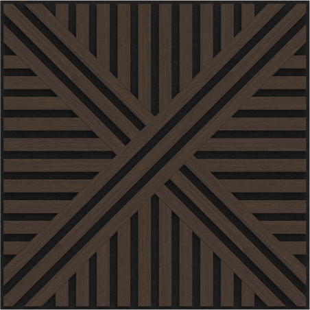Mexen Linea 05 Acoustic Wall Panel 60 x 60 cm (4 pcs), 9 mm Felt, Technical Veneer, Mocca Oak - S110-60607-05-045