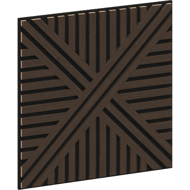 Mexen Linea 05 Acoustic Wall Panel 60 x 60 cm (4 pcs), 9 mm Felt, Technical Veneer, Mocca Oak - S110-60607-05-045