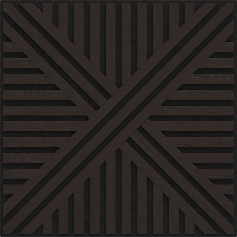 Mexen Linea 05 acoustic wall panel 60 x 60 cm (4 pcs), 9 mm felt, technical veneer, Black Oak - S110-60607-05-046