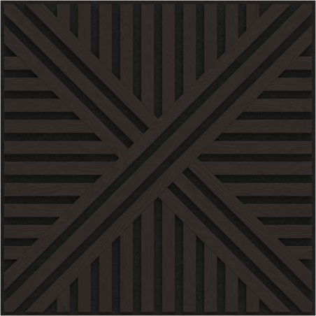 Mexen Linea 05 acoustic wall panel 60 x 60 cm (4 pcs), 9 mm felt, technical veneer, Black Oak - S110-60607-05-046