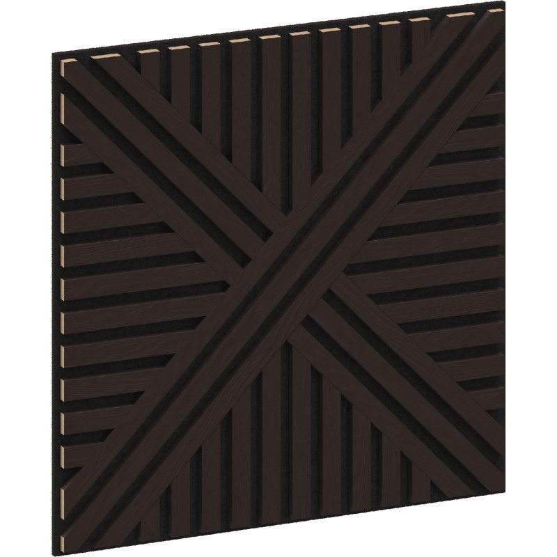 Mexen Linea 05 acoustic wall panel 60 x 60 cm (4 pcs), 9 mm felt, technical veneer, Black Oak - S110-60607-05-046