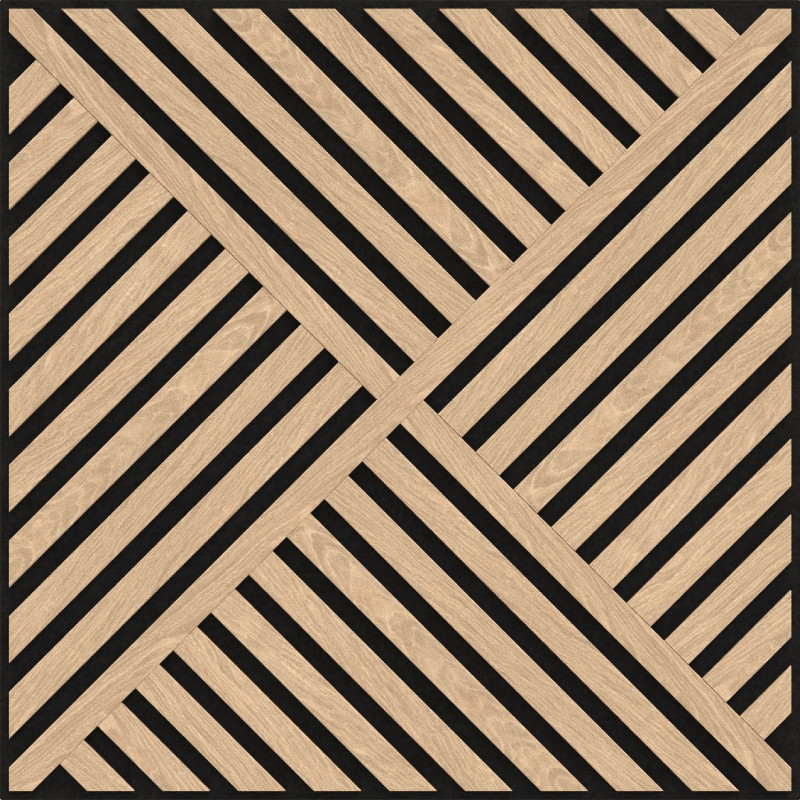 Mexen Linea 08 acoustic wall panel 60 x 60 cm (4pcs), 9 mm felt, technical veneer, Bleached Oak - S110-60607-08-040