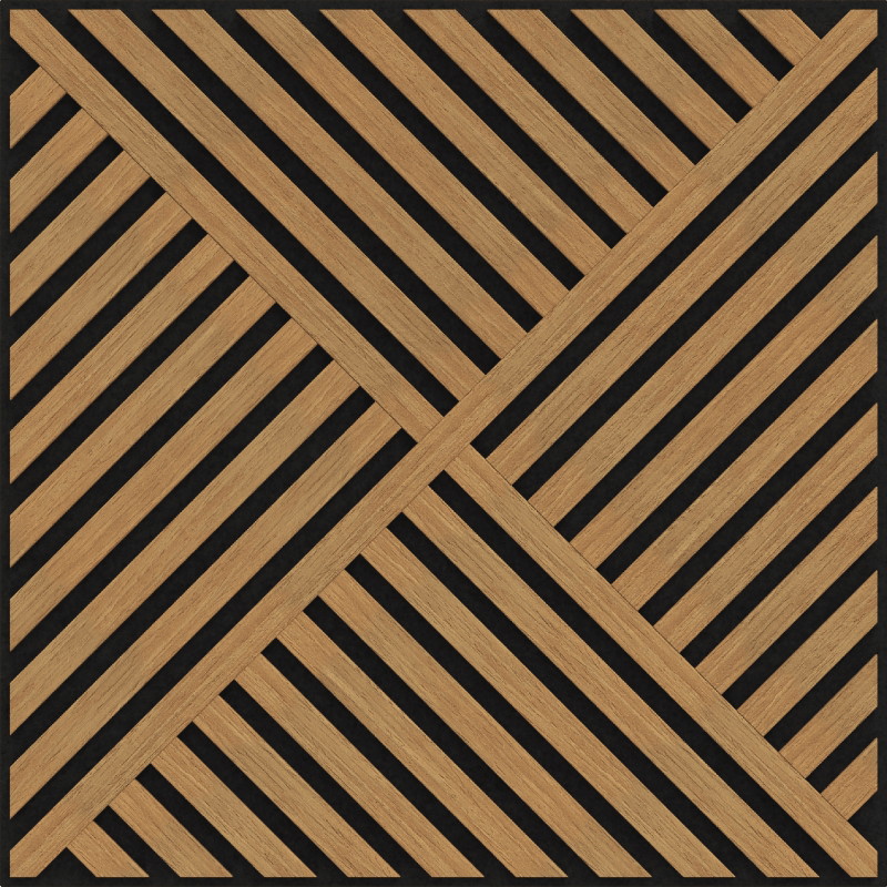 Mexen Linea 08 acoustic wall panel 60 x 60 cm (4 pieces), 9 mm felt, technical veneer, Oak Classic - S110-60607-08-041