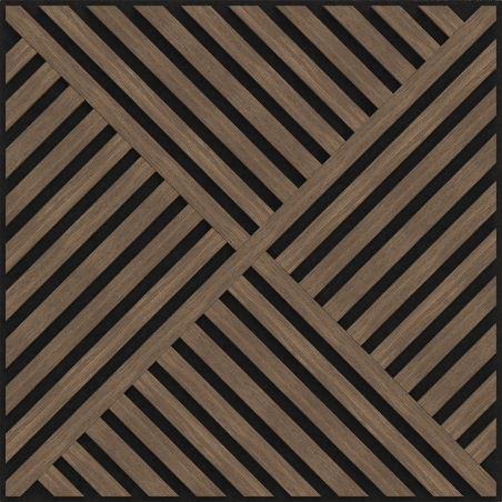 Mexen Linea 08 acoustic wall panel 60 x 60 cm (4pcs), 9 mm felt, technical veneer, Dark Walnut - S110-60607-08-044