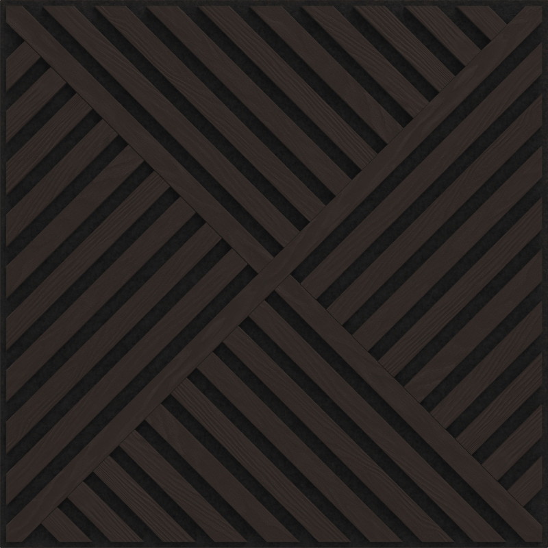 Mexen Linea 08 acoustic wall panel 60 x 60 cm (4 pcs), 9 mm felt, technical veneer, Black Oak - S110-60607-08-046