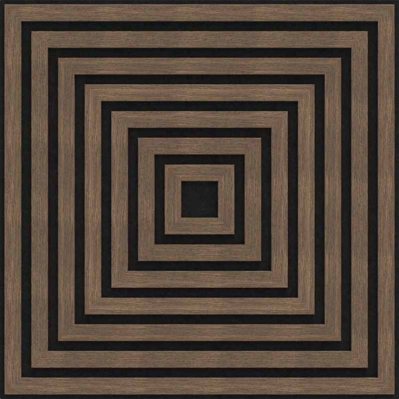 Mexen Linea 13 acoustic wall panel 60 x 60 cm (4 pcs), 9 mm felt, technical veneer, Dark Walnut - S110-60607-13-044
