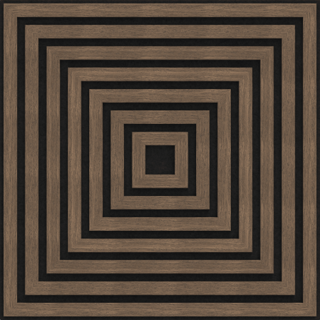 Mexen Linea 13 acoustic wall panel 60 x 60 cm (4 pcs), 9 mm felt, technical veneer, Dark Walnut - S110-60607-13-044
