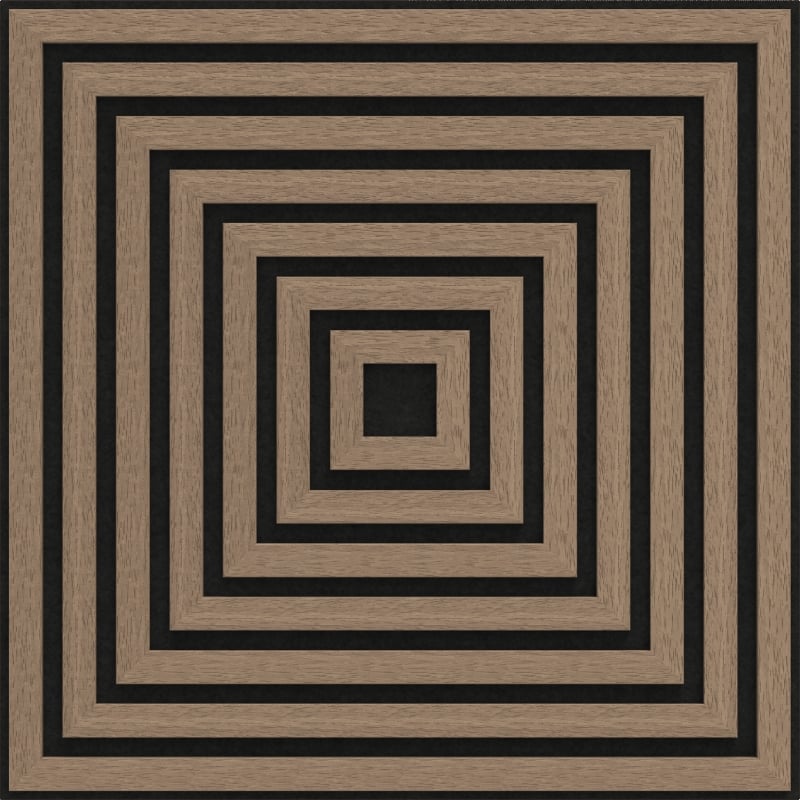 Mexen Linea 13 acoustic wall panel 60 x 60 cm (4 pcs), 9 mm felt, technical veneer, Light Walnut - S110-60607-13-047