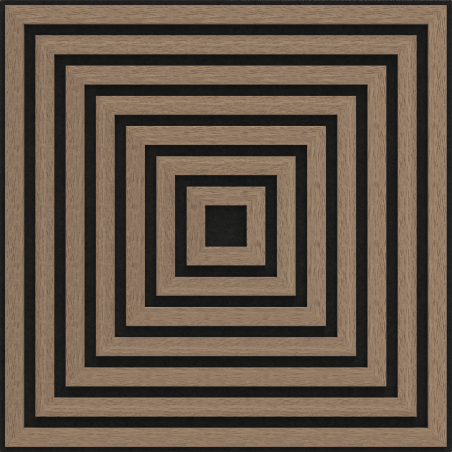 Mexen Linea 13 acoustic wall panel 60 x 60 cm (4 pcs), 9 mm felt, technical veneer, Light Walnut - S110-60607-13-047