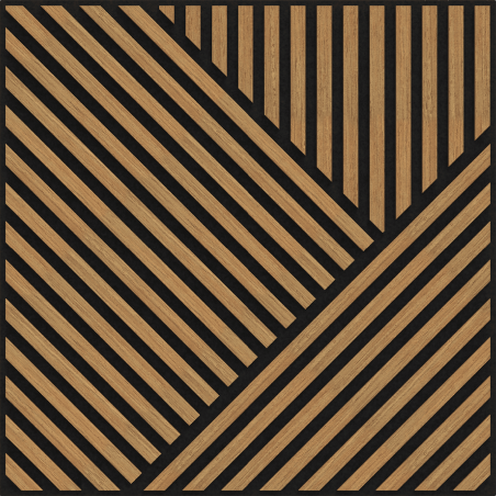 Mexen Linea 25 acoustic wall panel 60 x 60 cm (4 pcs), 9 mm felt, technical veneer, Classic Oak - S110-60607-25-041