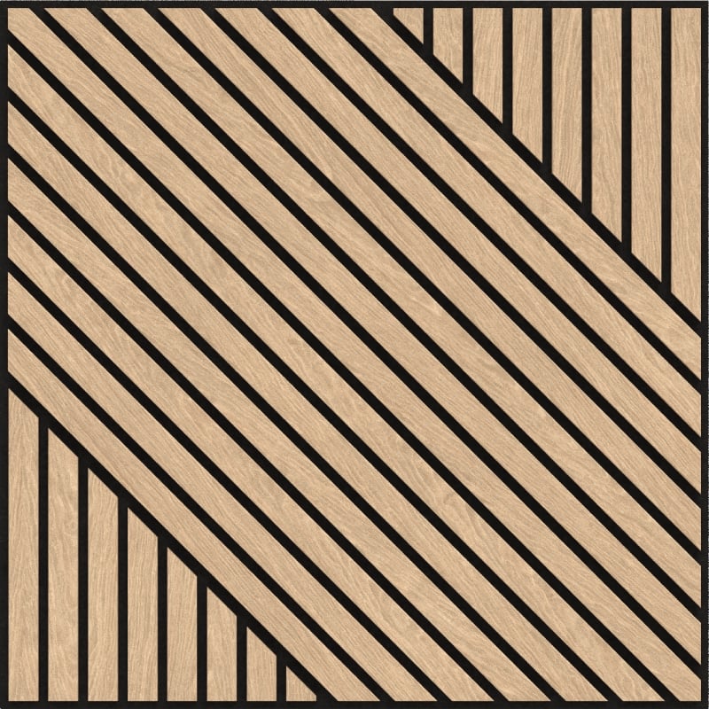 Mexen Linea 26 acoustic wall panel 60 x 60 cm (4 pcs), 9 mm felt, technical veneer, White Oak - S110-60607-26-040