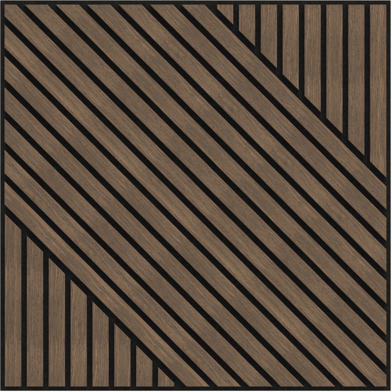 Mexen Linea 26 acoustic wall panel 60 x 60 cm (4 pcs.), 9 mm felt, technical veneer, Dark Walnut - S110-60607-26-044