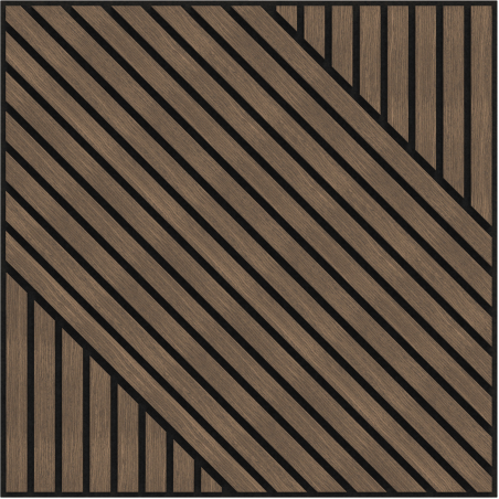 Mexen Linea 26 acoustic wall panel 60 x 60 cm (4 pcs.), 9 mm felt, technical veneer, Dark Walnut - S110-60607-26-044