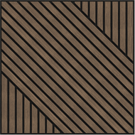 Mexen Linea 26 acoustic wall panel 60 x 60 cm (4 pcs.), 9 mm felt, technical veneer, Dark Walnut - S110-60607-26-044